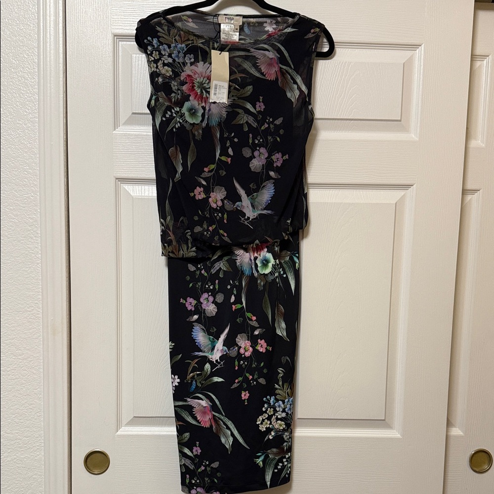 Fuzzi NWT Floral Black Dress size medium